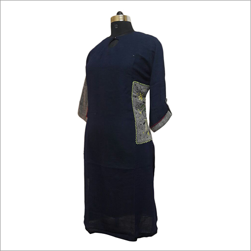 Jute Work Linen Kurti