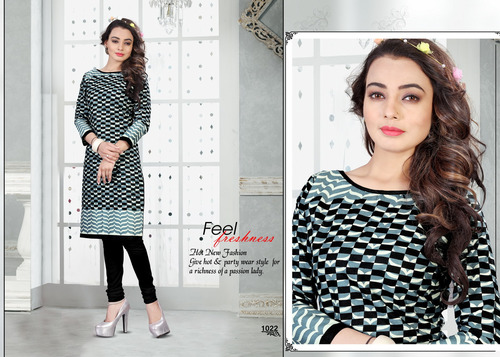 Black And Mix Cotton Kurti For Women