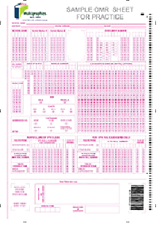 Admit Card OMR sheet