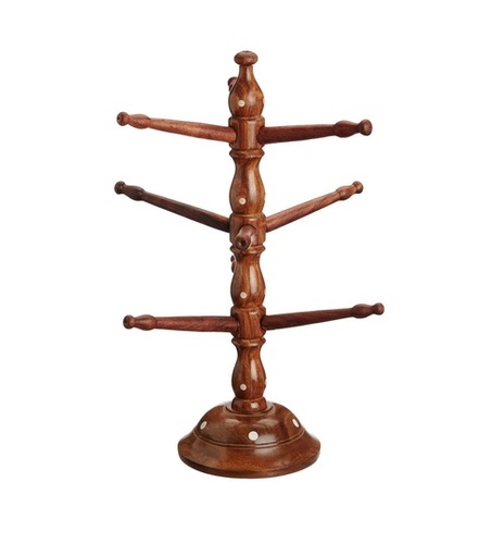 Desi Karigar Matte Finish Wooden Bangle Stand (Brown, 14 inch)