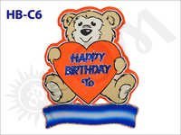 Decorative Items - Fabric 10x8 Cm, Orange Teddy Bear Design | Perfect For Birthday Cake Decoration, Gift Topper Or Party Favor