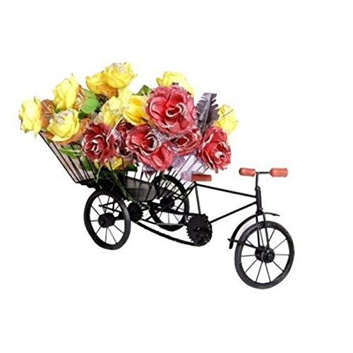 Desi Karigar Wrought Iron Handicraft Rikshaw Showpiece Home & Décor Flower Vase