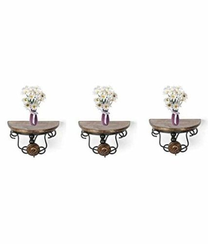 Desi Karigar Wrought Iron Handmade Wall Shelves Pack of 3