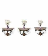 Desi Karigar Wrought Iron Handmade Wall Shelves Pack of 3