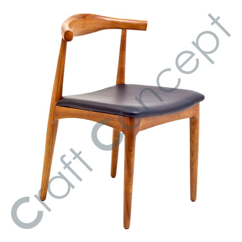 Wooden Chair With Leather Seat No Assembly Required