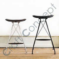 LEATHER SEAT WITH COSS IRON BAR STOOL