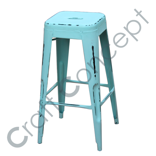 Blue Iron Bar Stool No Assembly Required
