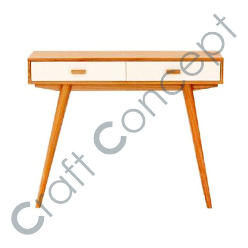 White Wooden Long Leg Side Table No Assembly Required
