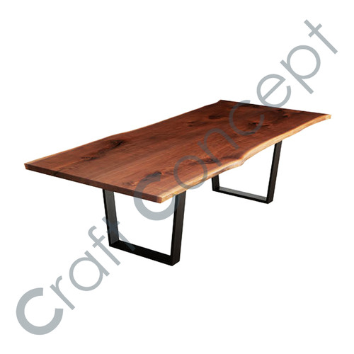 Long Wooden Dining Table With Metal Legs No Assembly Required