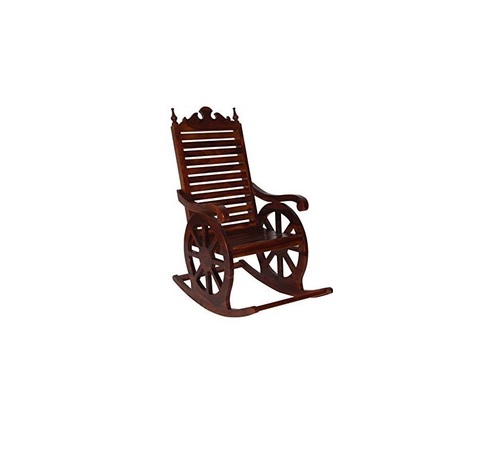 Desi Karigar Wooden Easy Chair / Wood Aaram Chair / Hand Carved Rocking Chair/ Relax Chair