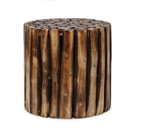 Desi Karigar Natural Wood Bar & Seating Stool 12x12 Inches
