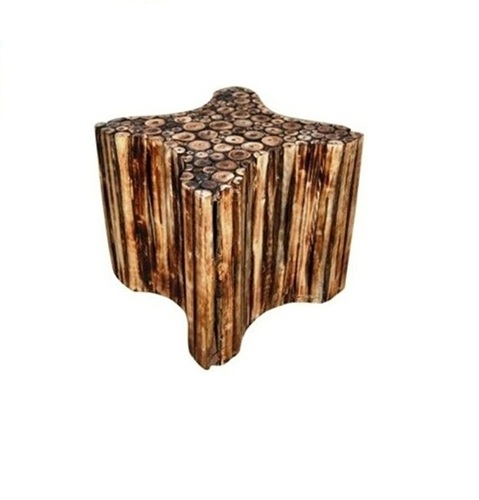 Desi Karigar Natural Wood Bar & Seating stool 16x16