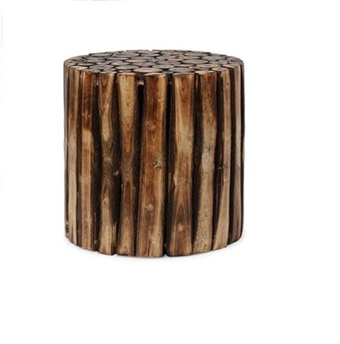 Desi Karigar Natural Wood Bar And Seating Stool 16x16 Inches