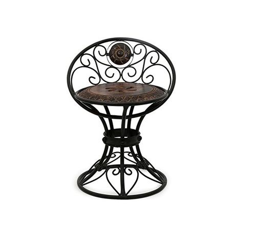 Desi Karigar Beautiful Design Wooden & Wrought Iron Chair Size (LxBxH-16x13x18.5) Inch