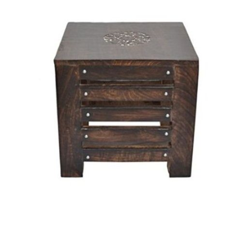 Desi Karigar Wooden Handmade Cum End Table Size-LxBxH-12x12x11.5 Inch