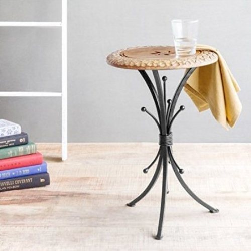 Desi Karigar End Table Walnut And Black