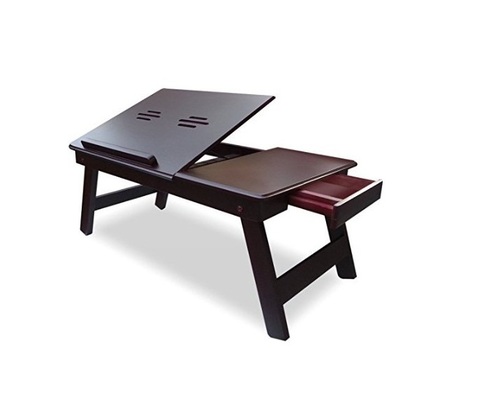 Desi Karigar Wooden High Quality Laptop Table Foldable Laptop Table (Brown)