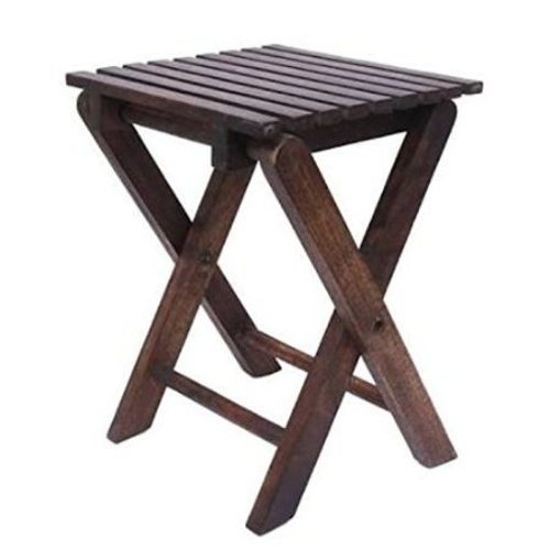Desi Karigar Wooden Foldable Table (Brown, 9 x 9 inch)