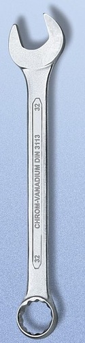 Combination Spanner - Chrome Vanadium Steel, 19mm (3/4 inch) Size , Jaw and Ring Head Shape, Chrome Plated Polished Finish