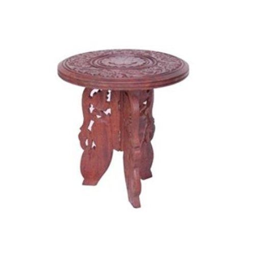 Desi Karigar Antique Wooden Foldable Table With Handicrafts Beautiful Design 9 Inch