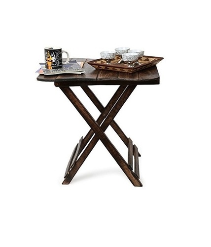 Desi Karigar Wooden Beautiful Design Folding Table For Living Room Size(LxBxH-23.5x23x24.5) Inch