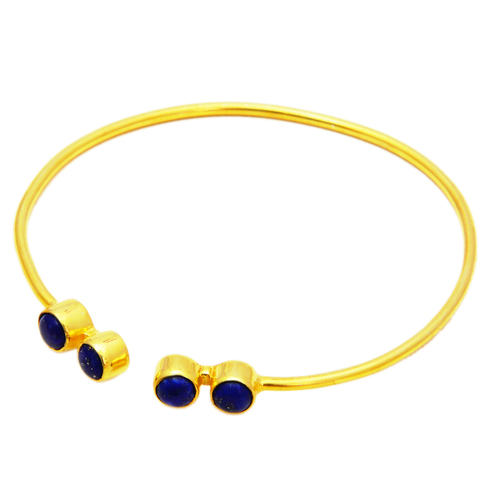 Gold Plated Lapis Lazuli Adjustable Bracelet