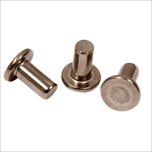 Solid tungsten contact rivet