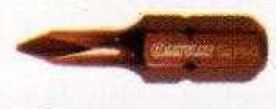 Screw Driver Bit - S2 Material, 25 mm Length, Philips Head, Brown Color | Mirror Copper Finish, Plastic Box Packaging