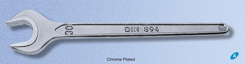 Single Open End Spanner - Chrome Plated Burnished Finish, Size 130mm | Phosphated and Yellow Chromate Finishes