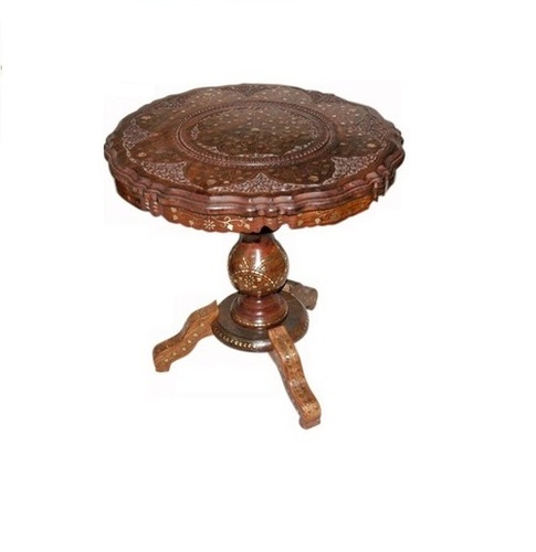 Desi Karigar Wooden Foldable Table ( Brown, 15 inch )