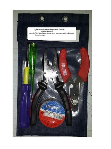 Home Tool Kit - 5 Piece Set with Steel Grip Insulation Tape, Plier, Wire Stripper, Line Tester, & Dual Function Screwdriver
