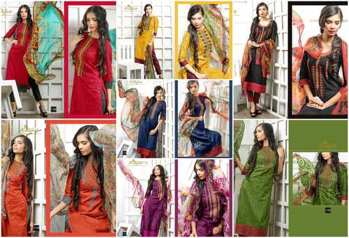 cotton jaquard suit with embroidery