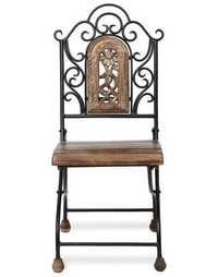 Desi Karigar Antique Child'S Wood & Iron Chair With Handmade Design Size (Lxbxh-12X13X29) Inch