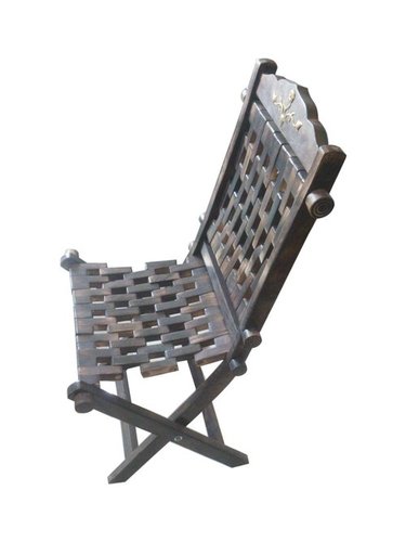 Desi Karigar Wooden Foldable Chair ( Black, 14 X 20 X 32 Inches )