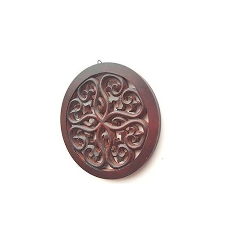 Desi Karigar Antique Wooden Wall Decor Round Shaped Panel Size (LxBxH-28x2x28) Cm