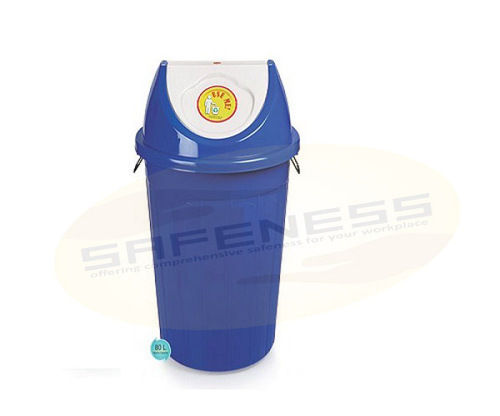 Blue Plastic Swing Dustbin