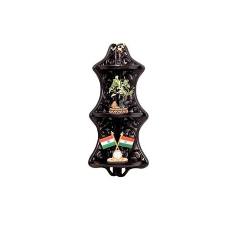 Desi Karigar Wooden Corner rack side table furniture shelves Size (LxBxH-11x8x27) Inch