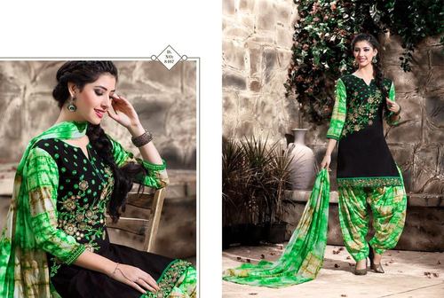 Cambric Cotton Shop Beautiful Black Patiyala Suit Online