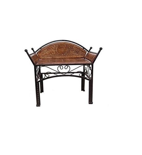 Desi Karigar Wood And Iron cum End Table Size (LxBxH-24x14x22) Inch