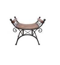 Desi Karigar Wood & Iron cum End Table Size (LxBxH-27x18x23) Inch