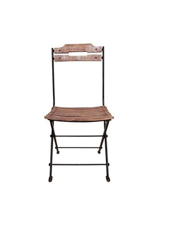 Desi Karigar Beautiful Design Wooden & Wrought Iron Chair Size (Lxbxh-17X16X37) Inch