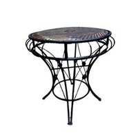 Desi Karigar Wooden And Wrought Iron Table In Unique Design