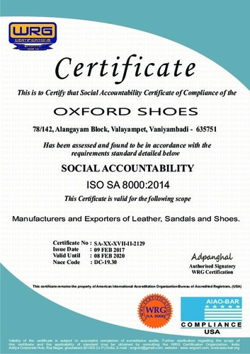 WRG CERTIFICATE