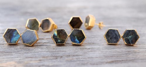 Labradorite Stud Earring