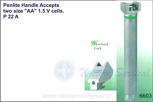 Penlite handle accepts two size 