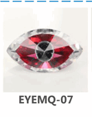 Zircon Multicolor Eye - Ruby Marquise