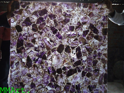 Gemstone Amethyst Crystal Quartz Polished Slabs