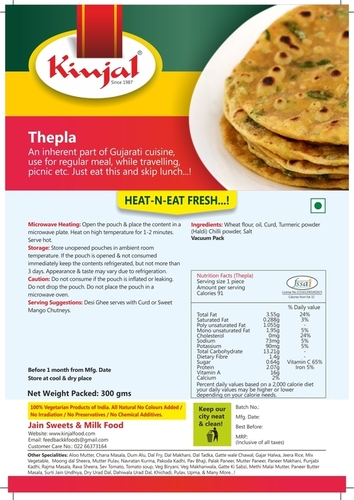 Thepla - Namkeen Bag Packaging | Longer Shelf Life Delectable Taste Easy to Cook for Parties & Restaurants