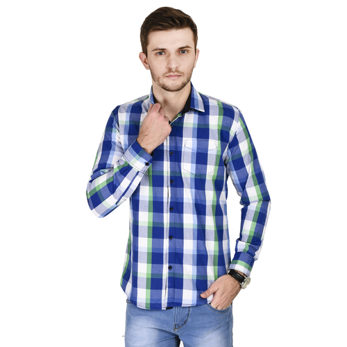 Designer Check Shirt Blue
