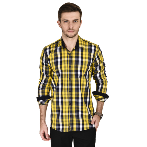 Mens Casual Shirt Yellow